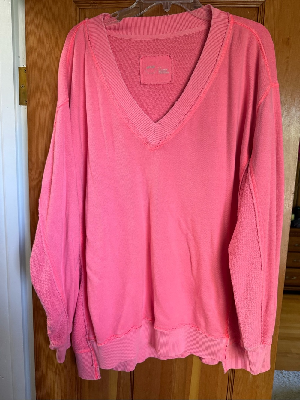 American Eagle Outfitters Coral Pink V-Neck Sweater